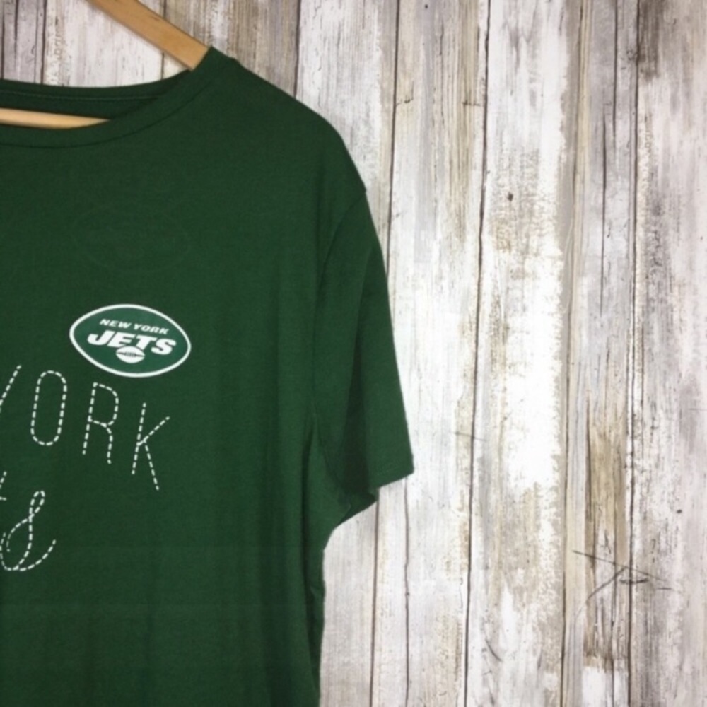 NFL New York Jets Green Faux Stitch Tee Women’s Large - Picture 3 of 4